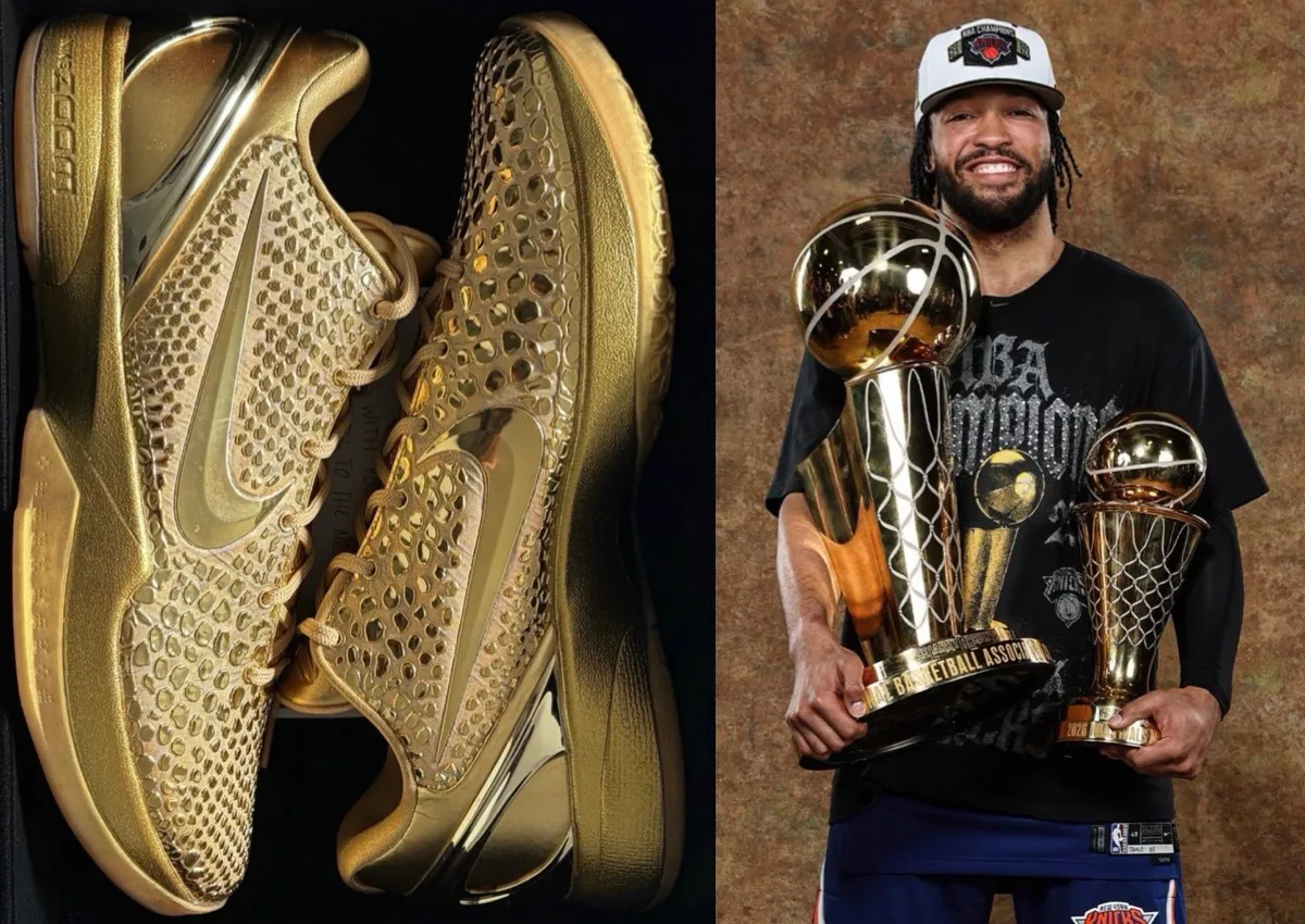 Jalen Brunson Recieves All-Gold Nike Kobe 6 Protro For Ring Ceremony Night