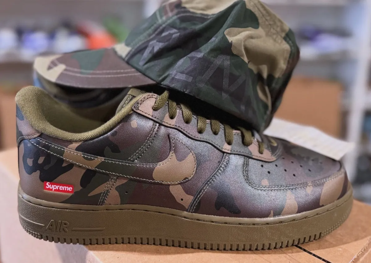 Supreme x Nike Air Force 1 Low “Olive Camo” First Look