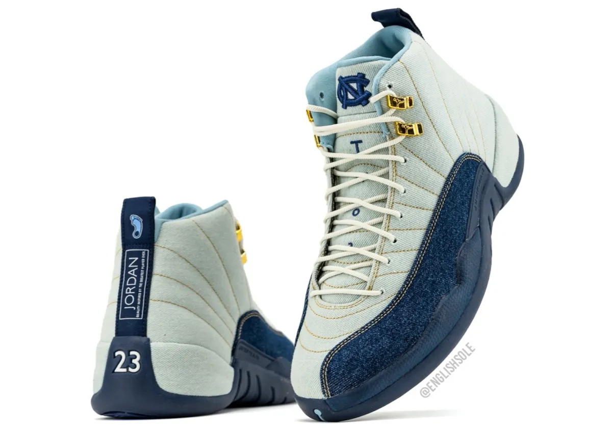 Air Jordan 12 “UNC Denim” PE Detailed Look
